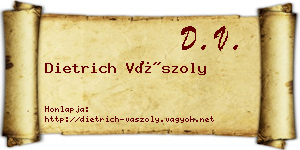 Dietrich Vászoly névjegykártya